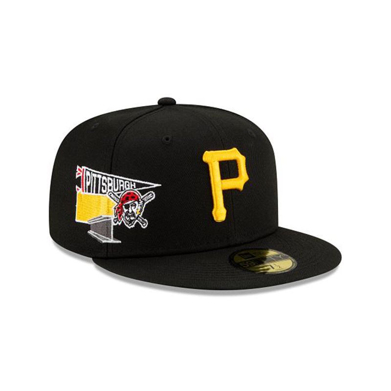 MLB Pittsburgh Pirates City Patch 59Fifty Fitted (FRJ6760) - Black New Era Caps